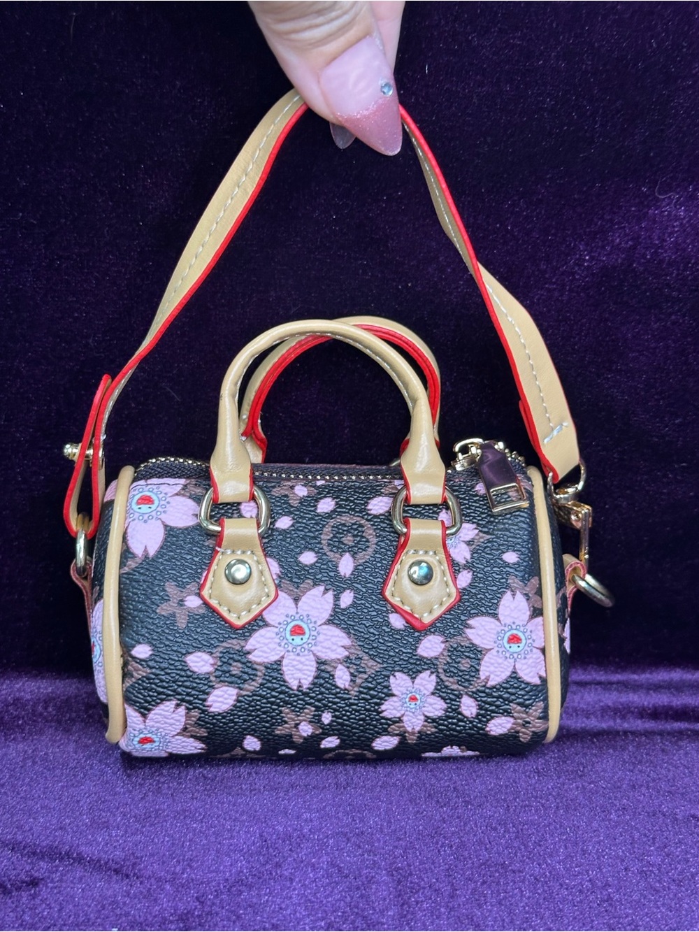 cherry blossom mini bag charm that's side-eyeing you 🐥